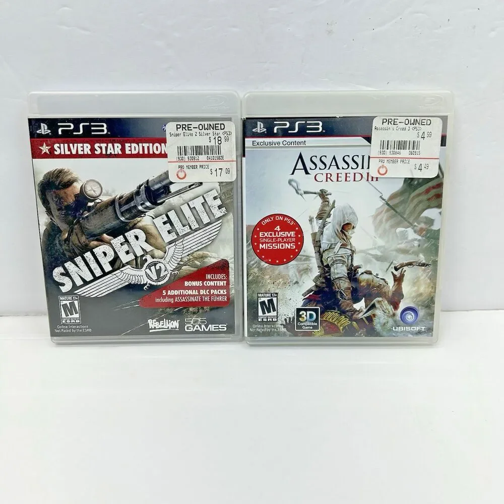 Sniper Elite V2 Silver Star Edition Assassins Creed III Bundle Lot PS3 Sony
